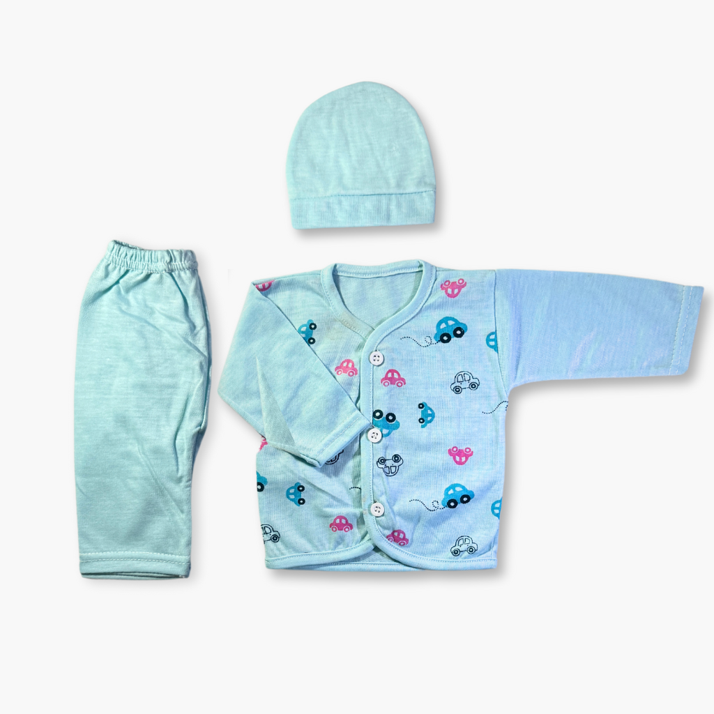 Newborn Blue Set - Car (3 Pieces)