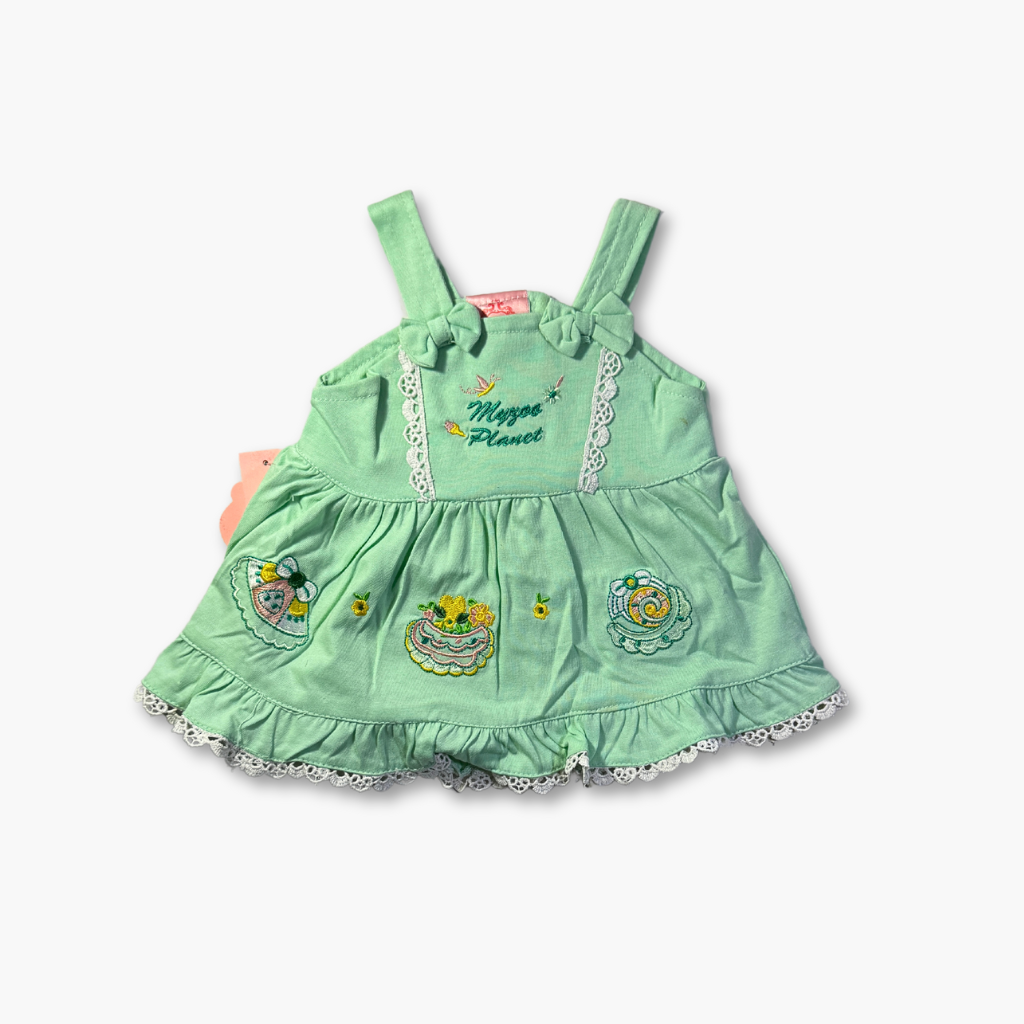 Imported Green Frock Set (3 Pieces)