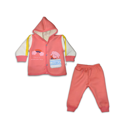 Puppy Hoodie Set Pink Imported