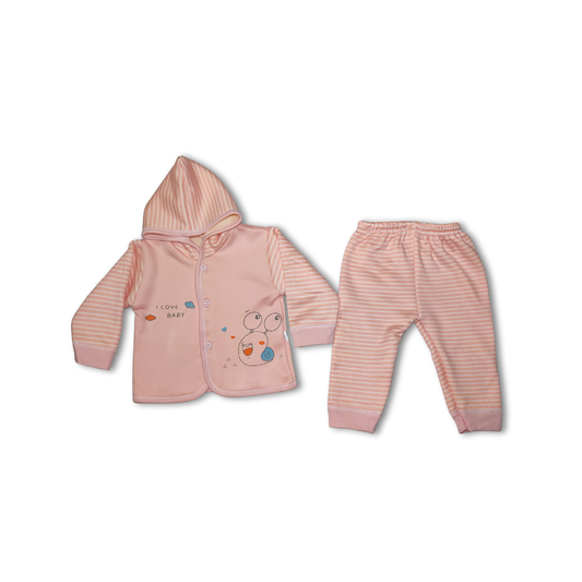 Snail Hoodie Set Pink Imported