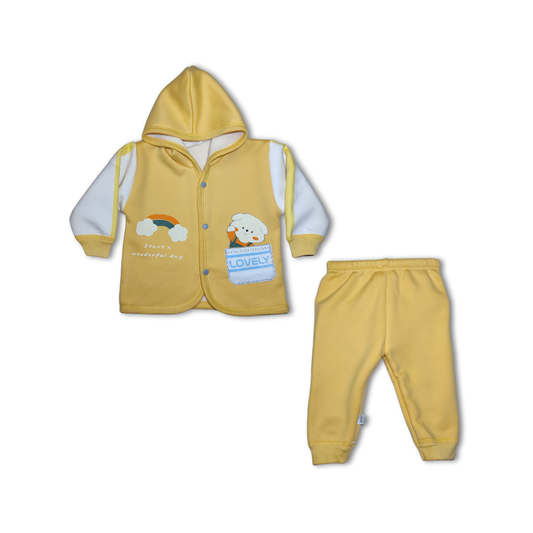 Puppy Hoodie Set Yellow Imported