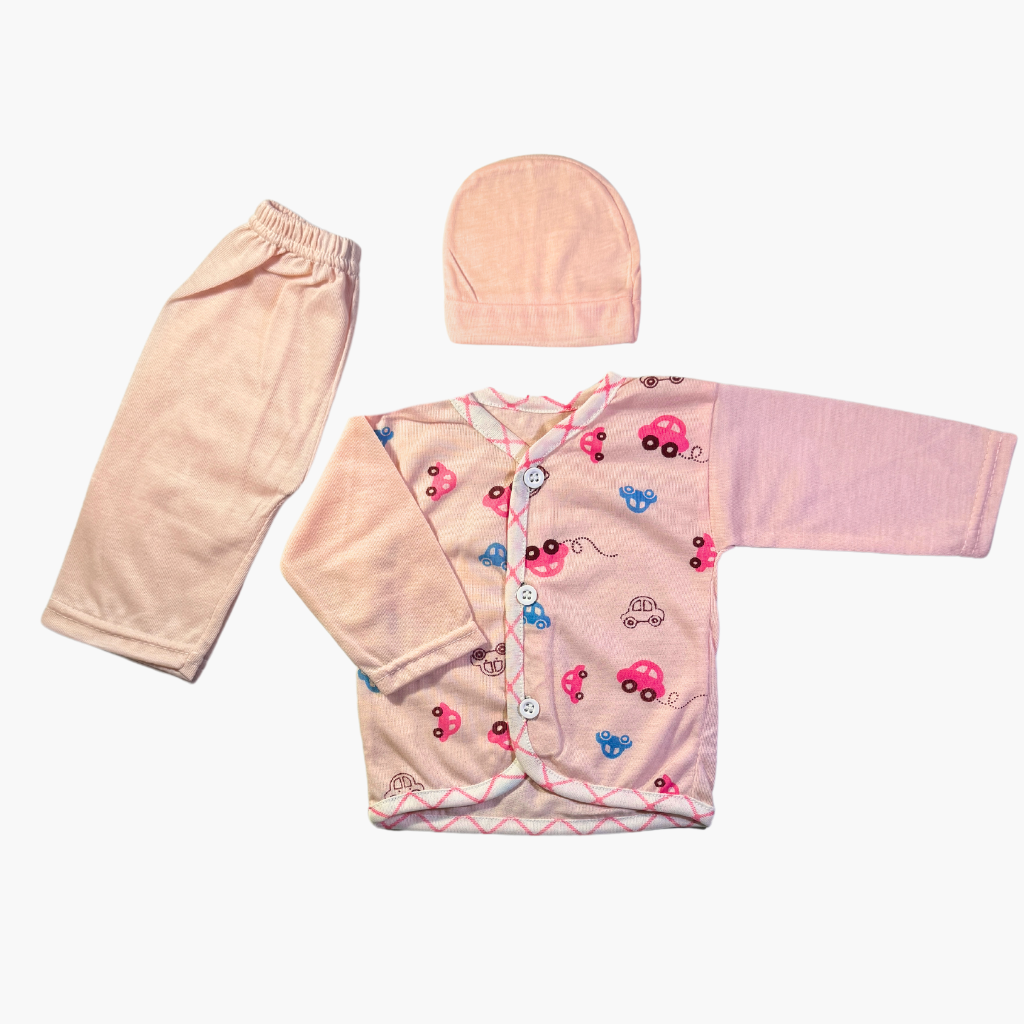 Newborn Pink Set - Car (3 Pieces)